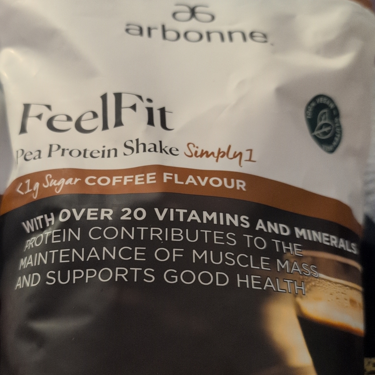 Arbonne  FeelFit Pea Protein Shake Simply1 <1g Sugar Coffee Flavour