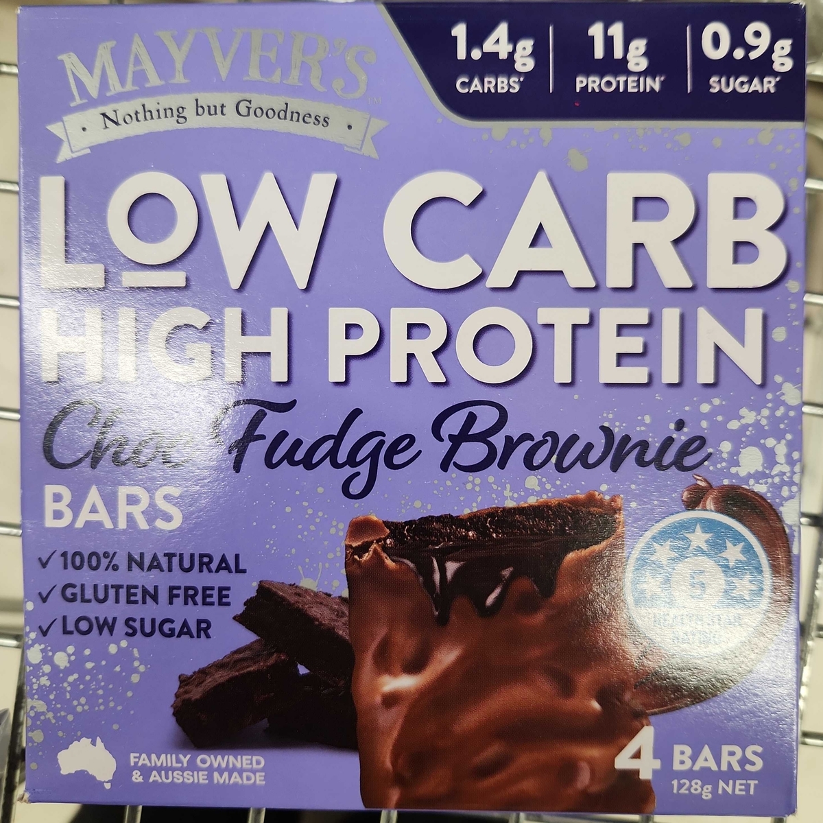 Mayver's Low Carb High Protein Choc Fudge Brownie Bars