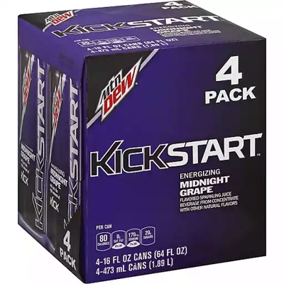 Mountain Dew Kickstart Energy Drink Midnight Grape - 16 Fl. Oz