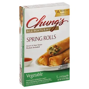 Chung's 12 oz 4 Count Vegetable Egg Roll Carton with Sauce