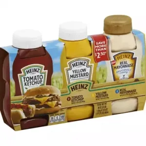 Heinz Tomato Ketchup, Yellow Mustard & Real Mayonnaise Variety Pack, 3 Ct - 59.0 Oz Package