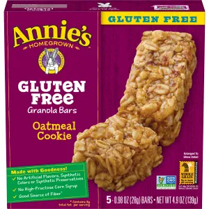 Annie's Homegrown Gluten Free Granola Bars Oatmeal Cookie -- 5 Bars