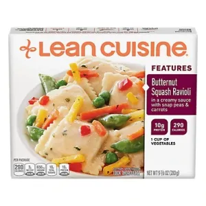 BUTTERNUT SQUASH RAVIOLI IN A CREAMY SAUCE WITH SNAP PEAS & CARROTS, BUTTERNUT SQUASH RAVIOLI