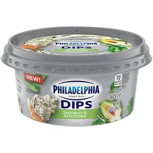 Philadelphia Dips Spinach Artichoke Cream Cheese Spread & Dip, 10 Oz Tub