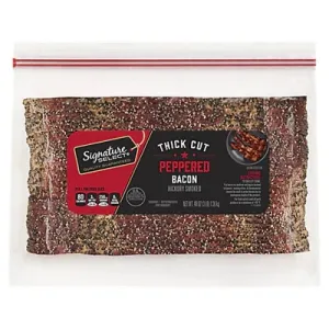Signature SELECT Bacon Thick Cut Peppered Hickory Smoked - 48 Oz