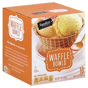 Signature SELECT Waffle Bowls Sweet Crispy 10 Count - 7 Oz