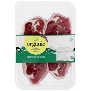 M&S Organic British 4 Lamb Loin Chops