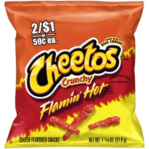 Diet info for Cheetos Crunchy Flamin' Hot Cheese Flavored Snacks