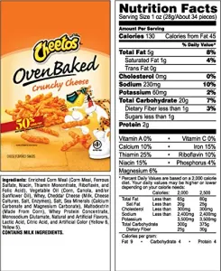 baked cheetos nutrition facts