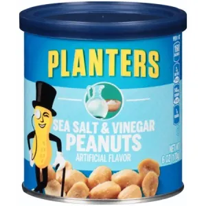 Planters Sea Salt and Vinegar Peanuts, 6 oz Can