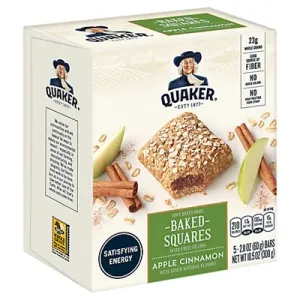 APPLE CINNAMON BAKED SQUARES WITH FRUIT FILLING SOFT BAKED BARS, APPLE CINNAMON