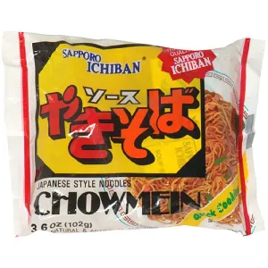 Sapporo Ichiban Chow Mein Japanese Style Noodles, 3.6 oz, (Pack of 24)