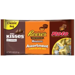 Hershey's Gold Miniatures Peanut & Pretzels Chocolate Candy Classic Bag, 10  Oz. 