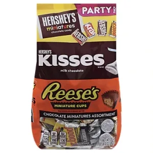 HERSHEY'S, REESE'S, KISSES Milk Chocolate Candy Assortment, 35 Ounces, Approx. 142 Pieces