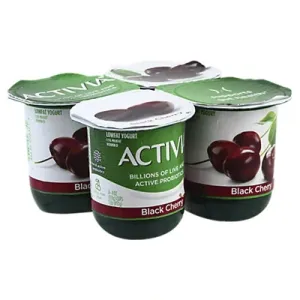 Diet info for Activia Low Fat Probiotic Black Cherry Yogurt - 4ct/4oz Cups  - Spoonful