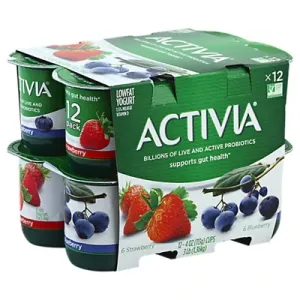 Activia Blueberry and Strawberry Probiotic Low Fat Yogurt Cups, 12 ct / 4  oz - Harris Teeter