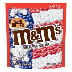 FODMAPs, Gluten & More  M&Ms Candies Chocolate Red White & Blue Mix  Patriotic Peanut Butter Party Size - 34 Oz - Spoonful