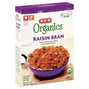 H-e-b Organics Raisin Bran Cereal, 15 Oz