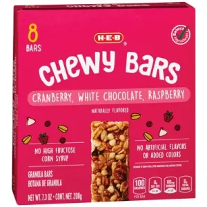 H‑E‑B Select Ingredients Cranberry Raspberry White Chocolate Chewy Bars