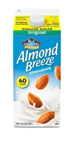 BLUE DIAMOND ALMOND BREEZE, ALMONDMILK, REFRIGERATED, REDUCED SUGAR, ORIGINAL