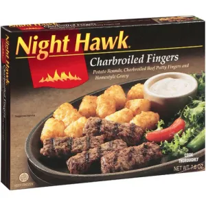 Night Hawk Charbroiled Beef Patty Fingers & Potato Rounds With Gravy Frozen Entree, 7.8 oz