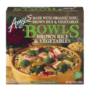 BROWN RICE & VEGETABLES IN A SAVORY SESAME TAHINI SAUCE MADE WITH ORGANIC TOFU, BROWN RICE & VEGETABLES BOWLS, BROWN RICE & VEGETABLES