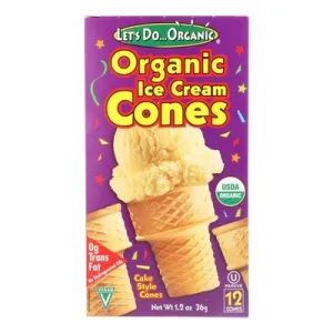 Let’s Do Organics Organic Ice Cream Cones, Cake Style Cones, 1.2 Oz (Case Of 12)