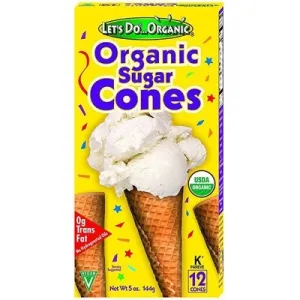 Let’s Do Organics Organic Ice Cream Cones, Traditional Styled Roll Cones, 4.6 oz (Case of 12)