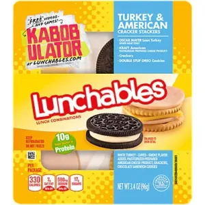 Lunchables Turkey & American Cracker Stackers & Double Stuffed Oreo Cookies Lunch Combinations, 3.4 oz Tray
