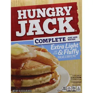 Hungry Jack Complete Pancake & Waffle Mix Extra Light & Fluffy 32oz Box