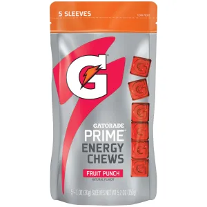 Gatorade Prime Energy Chews Fruit Punch 1 Ounce Sleeve