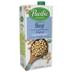 Pacific Foods Organic Soy Original Unsweetened Plant-Based Beverage Unsweetened -- 32 fl oz