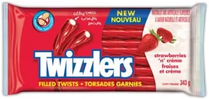 TWIZZLERS Licorice Candy, Strawberries N' Creme, 343g/12oz (Imported from Canada)