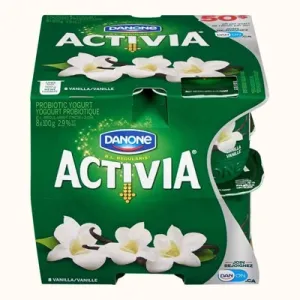 Activia Yogurt with Probiotics, Vanilla Flavour, 100g (Pack of 8)