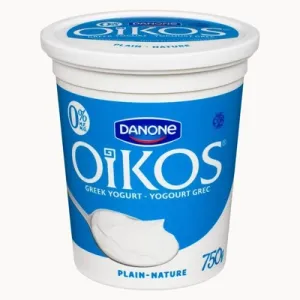 OIKOS Greek Yogurt, Fat Free, Plain, 0% M.F., 750g