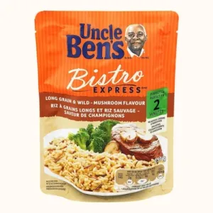 Uncle Ben's Bistro Express® Mushroom Flavour Long Grain and Wild Rice, 250g serving for 2.
