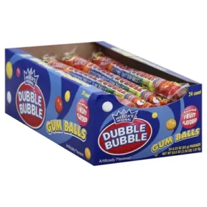 Tootsie Roll Dubble Bubble  Gum Balls, 24 Ea