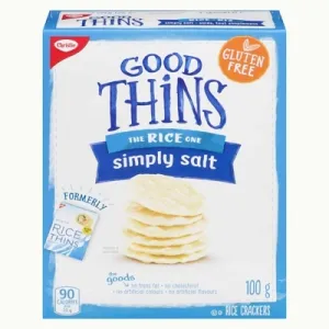 Good Thins Rice Thins Simply Salt Saltines, 100g/3.5oz, (Imported from  Canada)