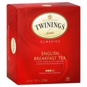 Twinings Black Tea, English Breakfast, Tea Bags - 100 tea bags, 7.05 oz