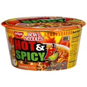 Nissin Foods Hot & Spicy Chicken Bowl Noodles 3.32oz