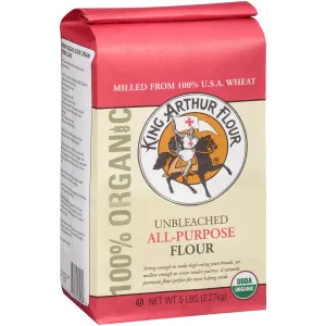 King Arthur Baking Company Organic Unbleached All Purpose Flour -- 5 lbs