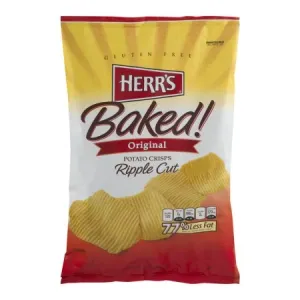 HERR'S, BAKED!, RIPPLE CUT POTATO CRISPS, ORIGINAL