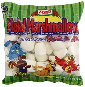 Ziyad Gourmet Halal Giant Marshmallows in Jumbo Bag, Delicious Sweet Treat,  Pork-Free, Egg-Free, Dairy-Free, Gluten-Free, Perfect for Holidays and