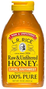 L.R. Rice Raw & Unfiltered Local Southwest Honey