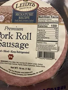 Leidy's Premium Pork Roll Sausage Cooked And Sliced