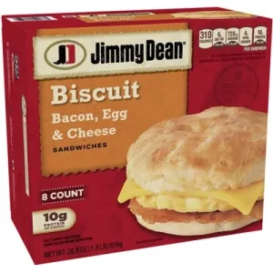 Jimmy Dean® Bacon, Egg & Cheese Biscuit Sandwiches, 8 Count (Frozen)