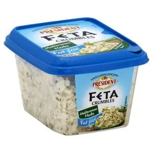 President Cheese, Crumbles, Feta, Mediterranean Herbs, Fat Free