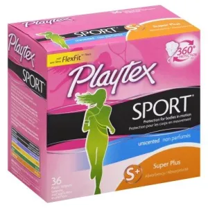 Playtex Sport Tampons, Super Plus Absorbency, Pack of 36 Tampons