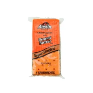 Austin, Sandwich Crackers, Cheese Crackers with Peanut Butter, Bulk Size, 144 Count (Pack of 24, 5.5 oz Trays)