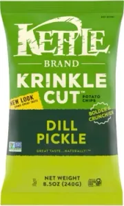 Kettle Krinkle Cut Potato Chips Dill Pickle - 8.5 Oz